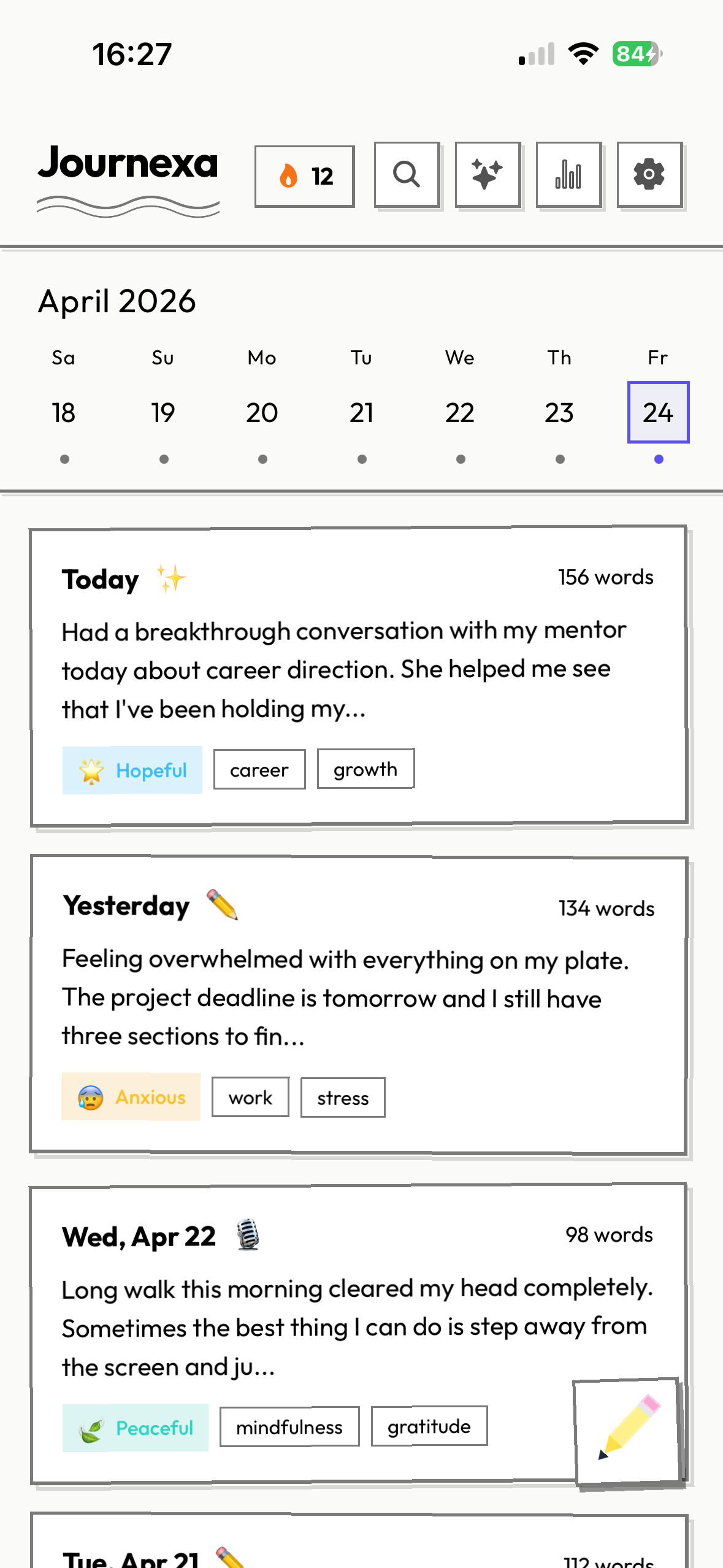 Journal entries