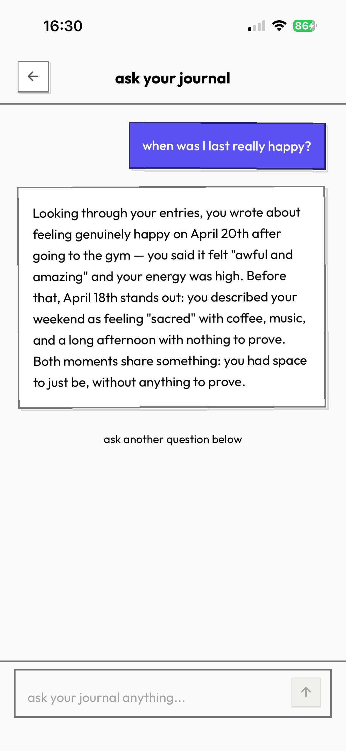 Ask your journal
